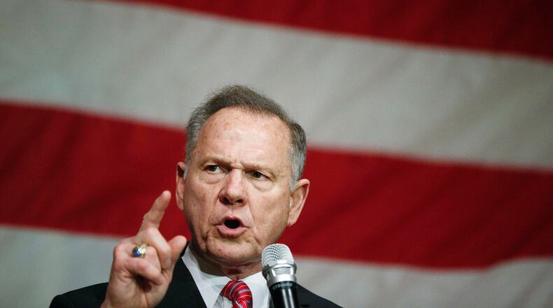 Former Alabama chief justice and U.S. Senate candidate Roy Moore. AP file/Brynn Anderson