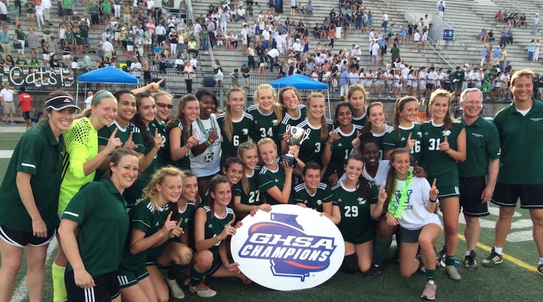 The Westminster girls soccer team won its fifth consecutive state championship and 13th overall when it beat rival Lovett 3-1 in overtime Friday in the Class AAA final at McEachern High School.