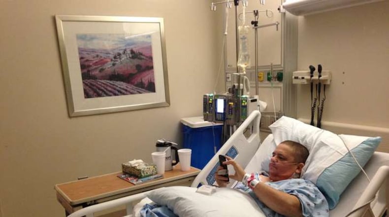 Matt Schneider of Alpharetta recovers after undergoing his fourth kidney transplant earlier this year. Photo: Keri Janton