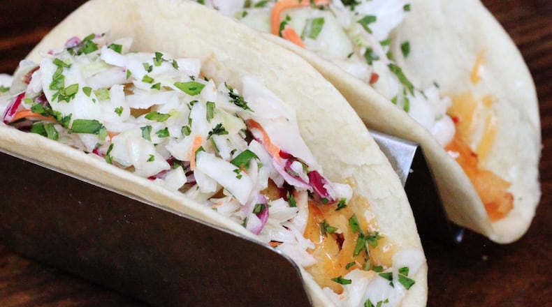 Beer-battered lobster tacos at Tin Lizzy's. / Handout photo