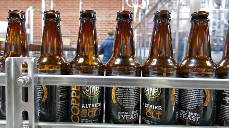 The bottle line at The Olde Mecklenburg Brewery on Yancey Road in Charlotte, N.C. All brown! (David Hinshaw/Charlotte Observer/TNS)