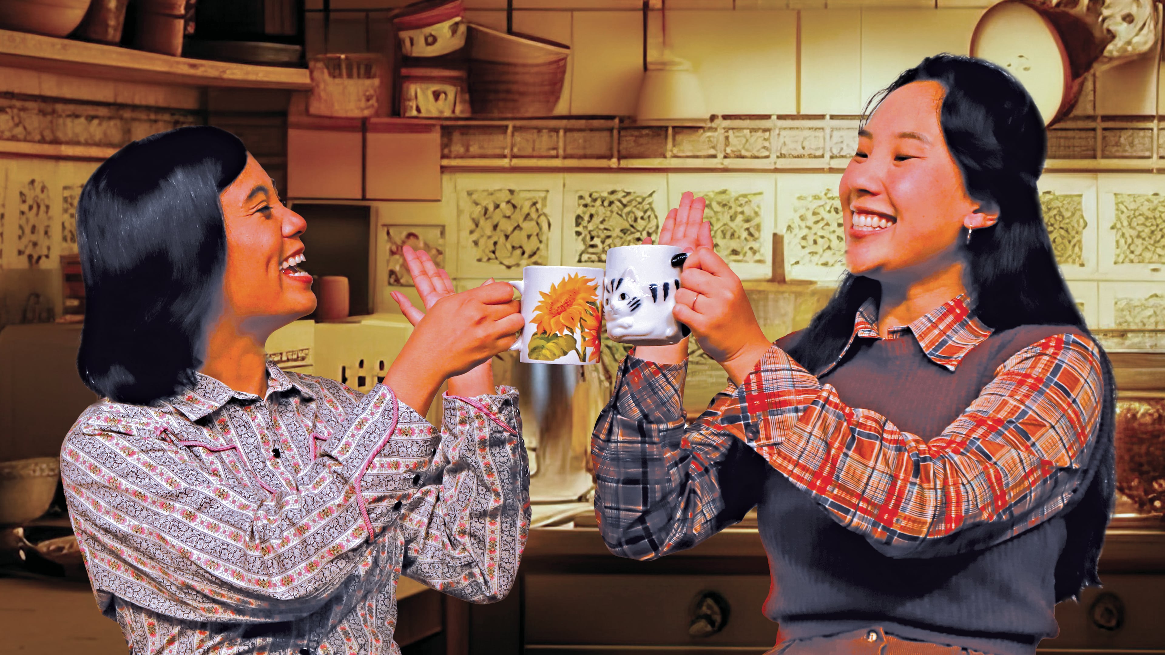 Two recently immigrated women, Luna (Jenine Florence Jacinto, left) and Jane (Michelle Pokopac), go from strangers to friends on Thanksgiving in Lloyd Suh’s “The Heart Sellers.” The play, directed by Michelle Chan, runs through Nov. 9 at Atlanta’s Horizon Theatre. (Courtesy of Horizon Theatre)