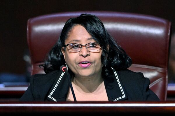 Atlanta City Council member Andrea Boone, seen here during a City Council meeting at Atlanta City Hall last year. (Hyosub Shin/AJC)
