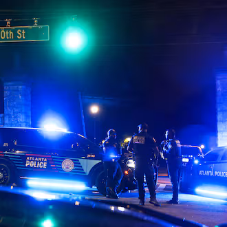Police block an entrance to Piedmont Park in Atlanta on April 4, 2026. A 16-year-old girl was killed, and a 15-year-old girl injured, in a shooting around 9 p.m. (Arvin Temkar/AJC)