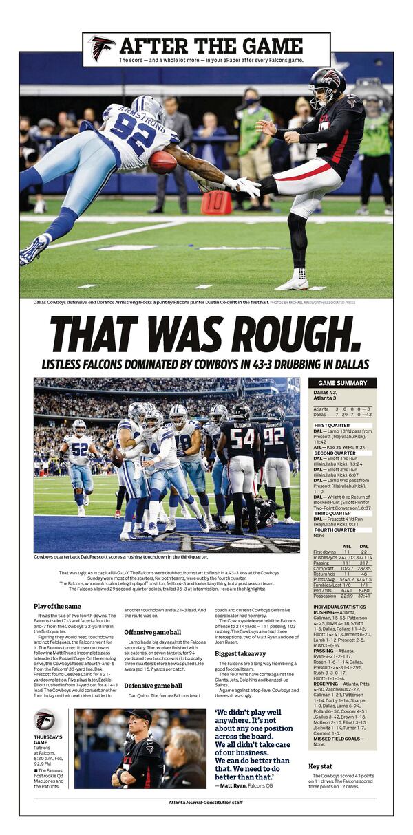 Atlanta Hawks and Falcons editions in today’s ePaper