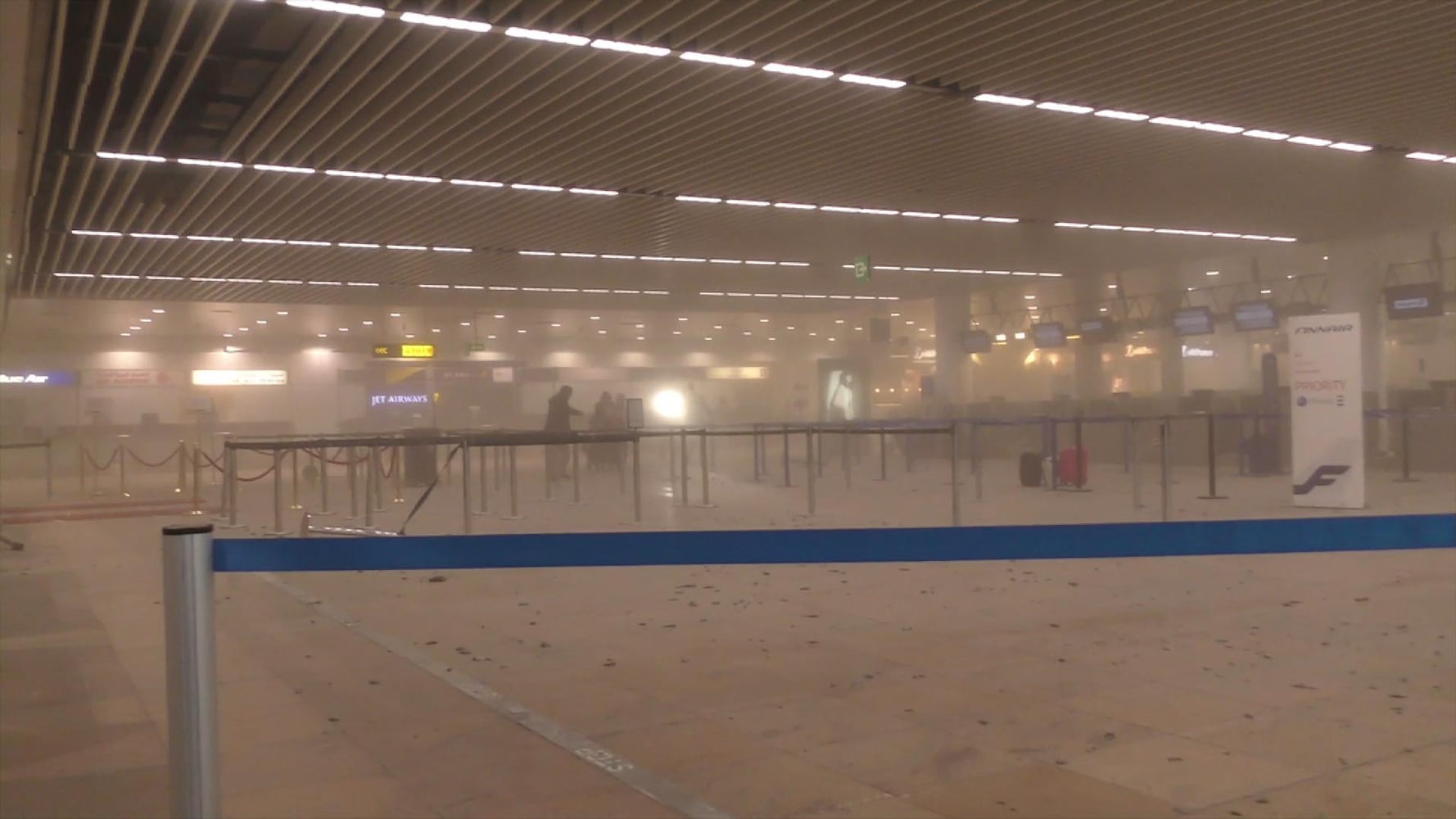 Inside the Brussels airport