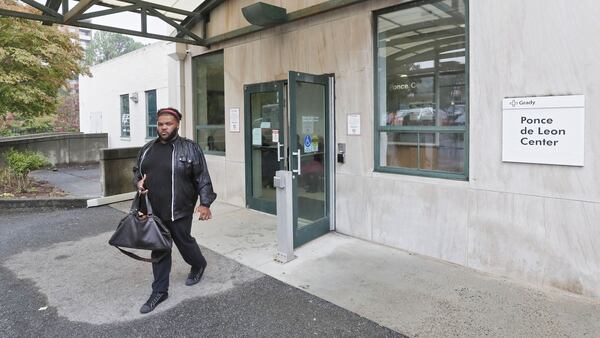 Caleb Hobbs, 29, visited the Ponce de Leon Center Wednesday to get replacements for HIV medications stolen from his truck Oct. 12. They are worth about $3,000, he said. Even with insurance, co-pays cost as much as $100 per prescription. BOB ANDRES / ROBERT.ANDRES@AJC.COM