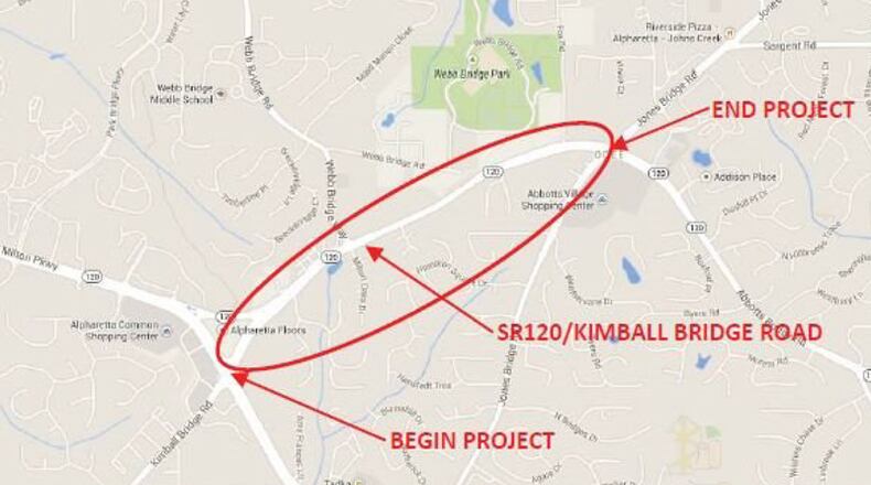 Unsuitable soils and design modifications have boosted the cost to widen Kimball Bridge Road in Johns Creek by $775,500, and the Georgia Department of Transportation will cover the added cost, city officials say. CITY OF JOHNS CREEK