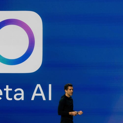 FILE - Meta Chief Product Officer Chris Cox speaks at LlamaCon 2025, an AI developer conference, in Menlo Park, Calif., April 29, 2025. (AP Photo/Jeff Chiu, File)