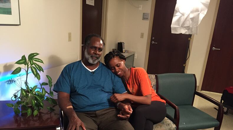 Ronald Corbin, 69, of Port St. Lucie and his daughter, Candice Corbin, 37, at Cleveland Clinic Florida on the May morning that Candice donated a kidney to Ronald. Contributed