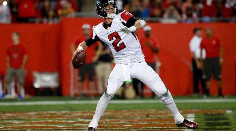 The Bucs couldn't stop Matt Ryan and sizzling Falcons offense. (Brian Blanco/Getty Images)