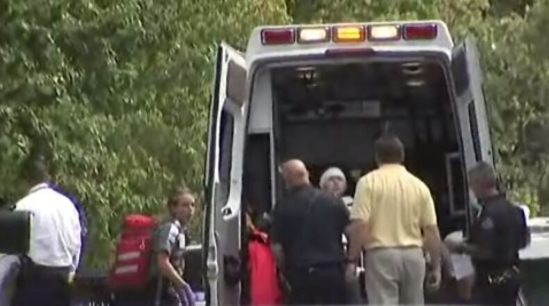 This man was taken to a hospital after being attacked in a home invasion in Cobb County. (Credit: Channel 2 Action News)