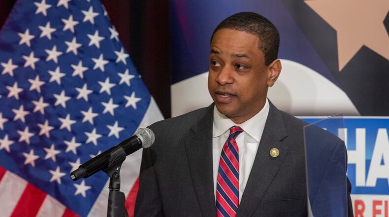 FILE - Democratic candidate for Governor of Virginia Lt. Gov. Justin Fairfax answers a question during a debate held in Bristol, Va., on Thursday, May 6, 2021. (David Crigger/Bristol Herald Courier via AP, File)
