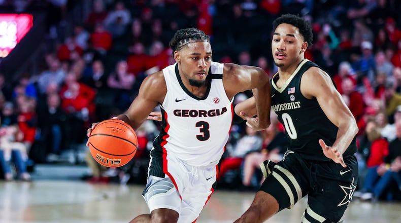 Tyrin Lawrence (as a starter for Vanderbilt against Georgia during the 2022-23 season) will now suit up for the Bulldogs in the 2024-25 season. (Photo by Tony Walsh)