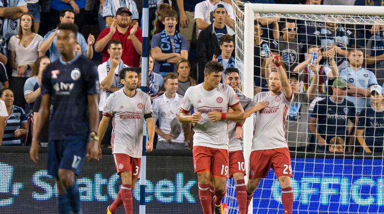 KANSAS CITY, KS - AUGUST 6: Atlanta United takes on Sporting Kansas City on August 6, 2017 at Children's Mercy Park in Kansas City, Kansas. (Photo by Kyle Rivas/Rivas Photography)
