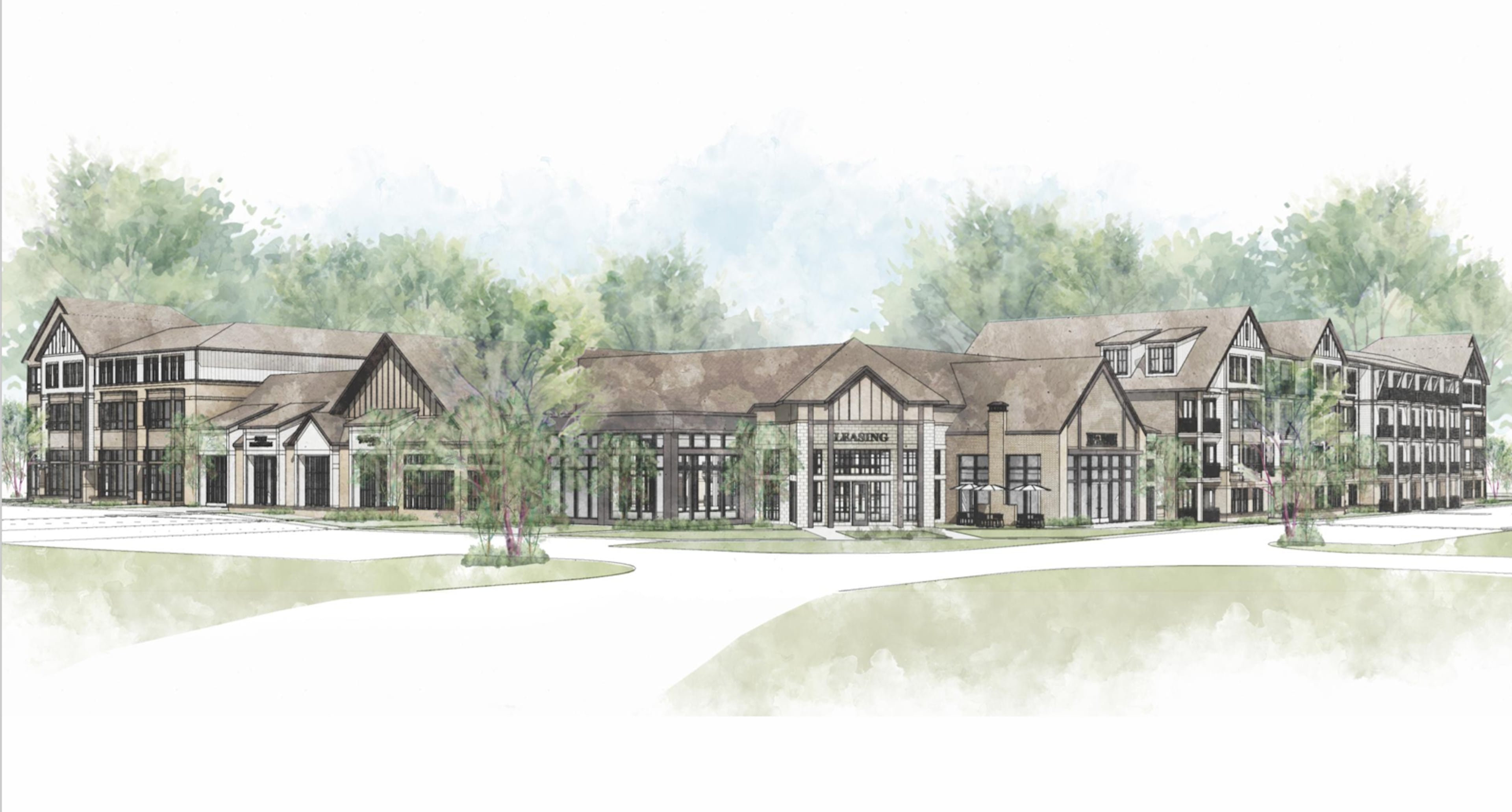 This is a rendering of a mixed-use project proposed by Atlanta-based Vida Cos. in Fairburn. (Courtesy of Vida Cos.)