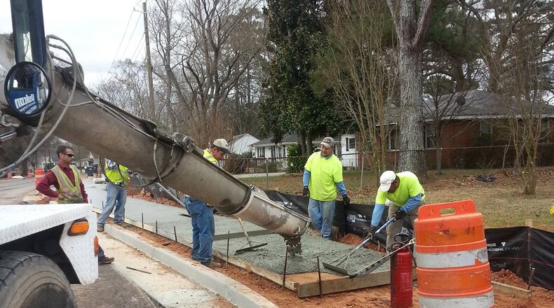Preliminary work for sidewalk construction is scheduled to begin March 5 along Hillcrest Road between Indian Trail and Burns roads in Lilburn. Courtesy City of Lilburn
