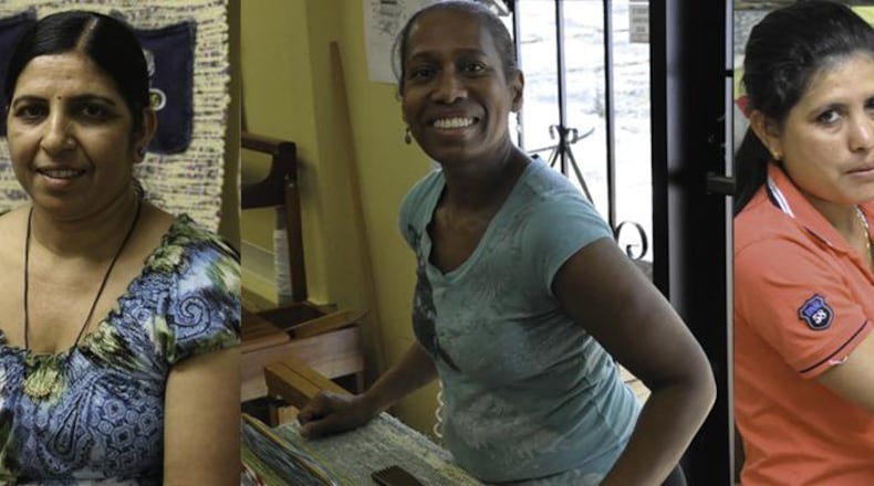 Each piece from Decatur-based re:loom is handwoven by one of the individuals that were hired full-time, using upcycled and donated clothing, fabric and uniforms.