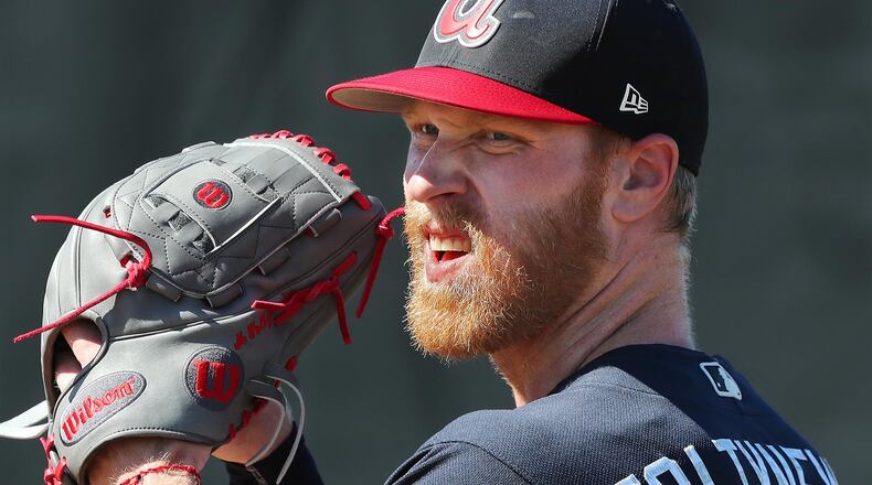 Mike Foltynewicz showed a simpler delivery in his spring debut Tuesday. (Curtis Compton/ccompton@ajc.com)