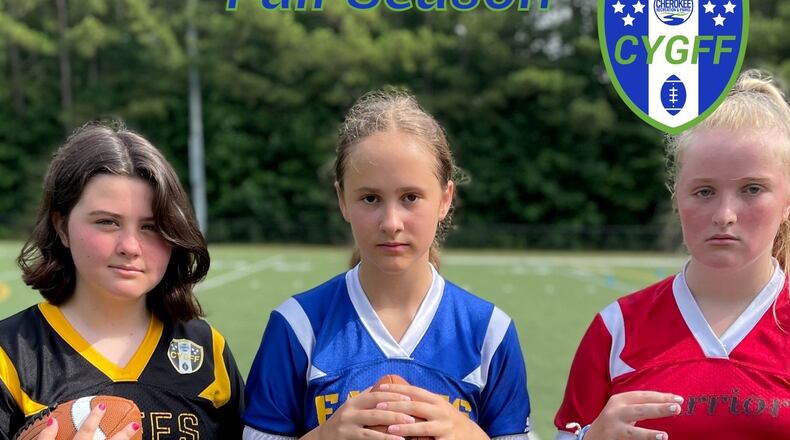 Registration concludes Sept. 5 for the first season of Cherokee Youth Girls Flag Football. (Courtesy of Cherokee County)