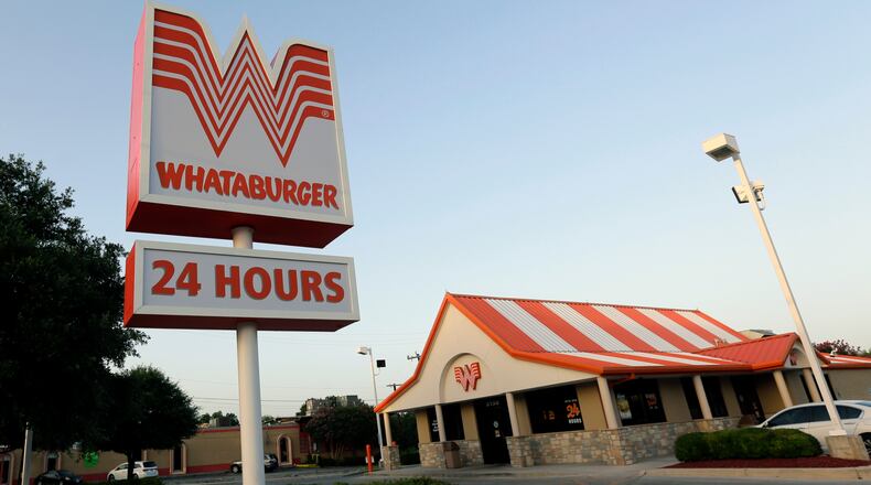 This Thursday, July 9, 2015 photo shows a Whataburger restaurant in San Antonio, Texas.