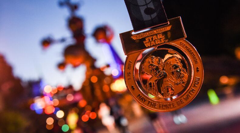 (January 15, 2017): More than 17,000 California runners were part of the 35,000 participants that joined the Rebel Alliances at Disneyland Resort in the third annual Star Wars Half Marathon The Light Side. The race weekend featured several intergalactic family-friendly events, including a three-day runDisney Health and Fitness Expo, runDisney Kids Races, the Star Wars 5K, the Star Wars 10K and the Star Wars Half Marathon The Light Side. (Disney)