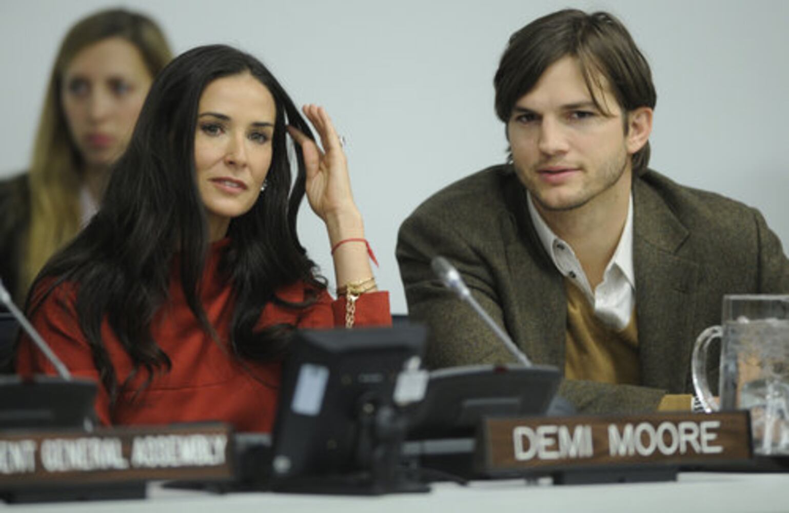 Demi Moore and Ashton Kutcher appear at U.N.