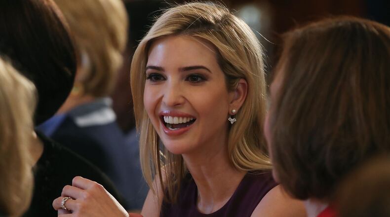WASHINGTON, DC - MARCH 08: Ivanka Trump attends at a luncheon she was hosting to mark International Women's Day in the State Dining Room at the White House March 8, 2017 in Washington, DC. (Photo by Mark Wilson/Getty Images)