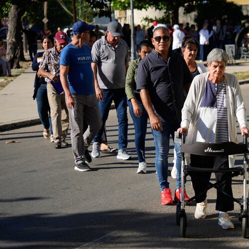 Cubans line up for appointments at the U.S. embassy in Havana, Cuba, Thursday, Jan. 8, 2026. (AP Photo/Ramon Espinosa)