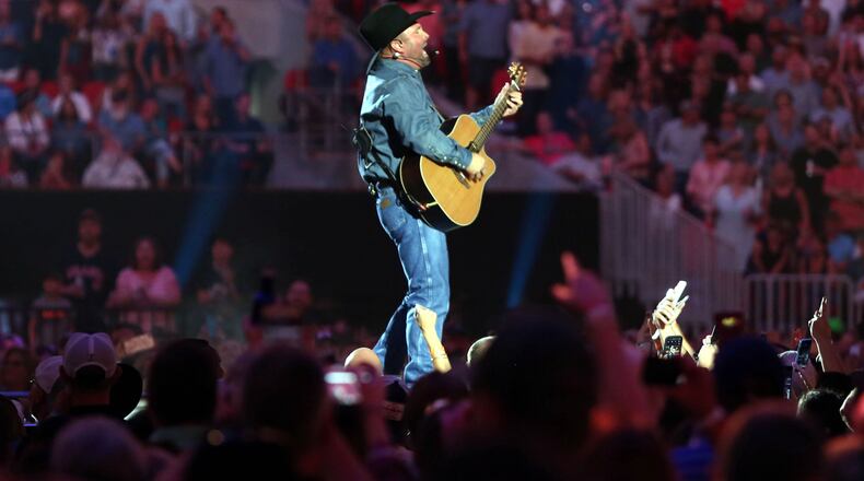 Garth Brooks played to more than 80,000 fans at the first show at Mercedes-Benz Stadium. Photographers shooting the concert, including the AJC's Robb Cohen, were only allowed to shoot the second half of the first song and the first half of the second song. Photo: Robb Cohen Photography & Video /RobbsPhotos.com