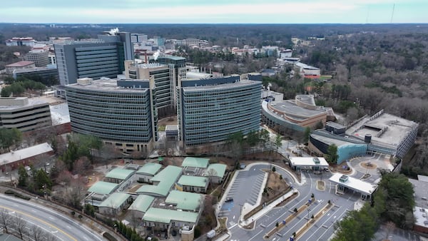 This aerial image depicts the Centers for Disease Control and Prevention headquarters in Atlanta..
(Miguel Martinez/ AJC)