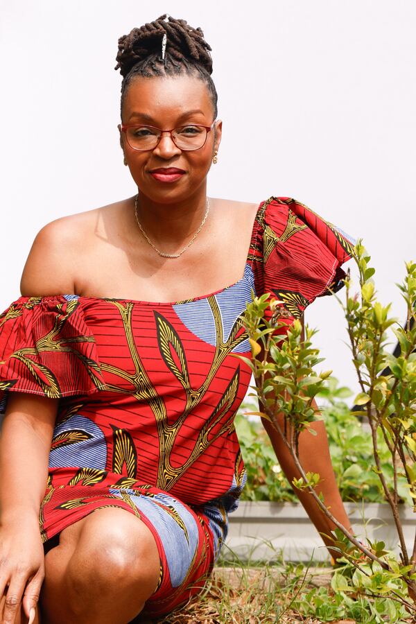 Keyatta Mincey Parker poses for portrait at Paradise Gardens in Atlanta on April 10, 2025. (Natrice Miller/AJC)