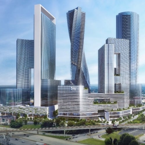 An upstart developer won preliminary backing Tuesday for an ambitious high-rise project near downtown Atlanta.