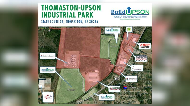This is a site map of Thomaston-Upson Industrial Park, where Green Georgia LLC will build its new headquarters.