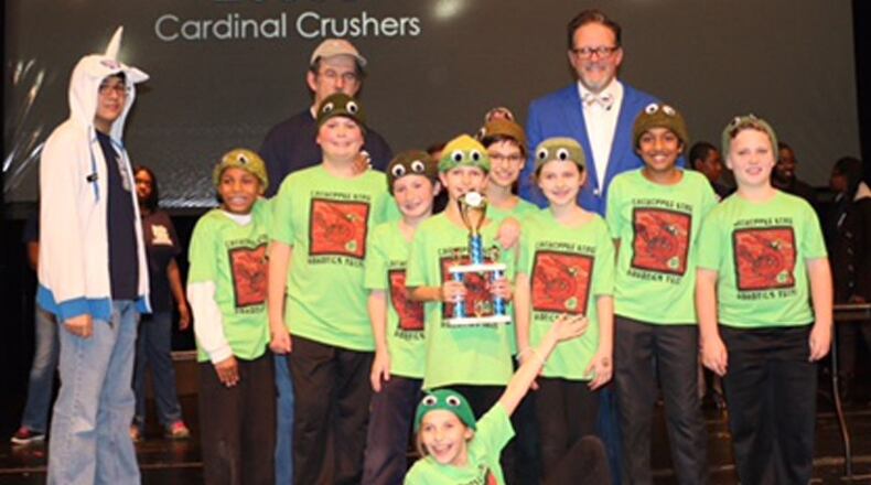 The Cardinal Crushers were one of two tournament champions at the FIRST LEGO League super-regional competition.