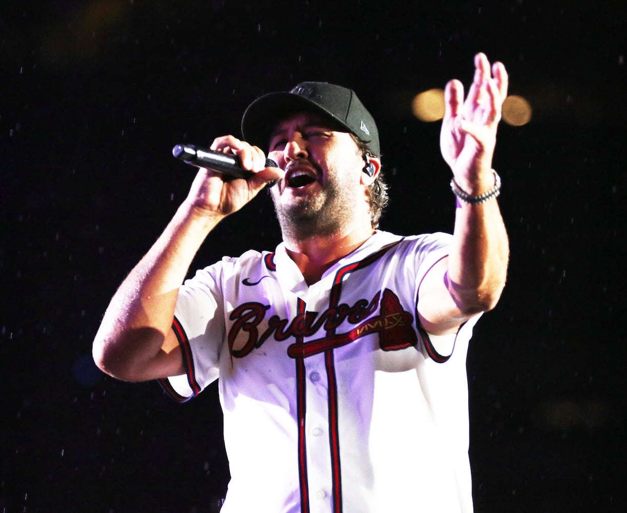 Luke Bryan rocked rainy and sold out Truist Park on Saturday, August 17, 2024 on his Mind of a Country Boy Tour. His support acts were Bailey Zimmerman, Kameron Marlowe and American Idol winner Chayce Beckham. 
Robb Cohen for the Atlanta Journal-Constitution