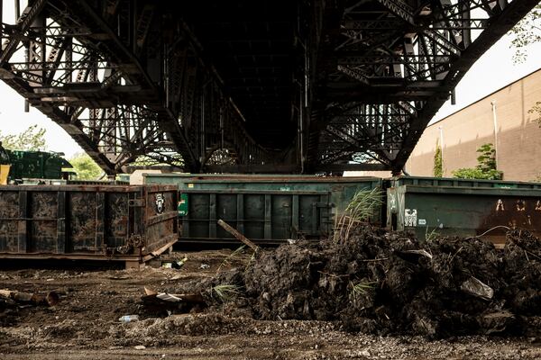 The site where it is believed the FBI visited as part of its investigation into the disappearance of union boss Jimmy Hoffa, in Jersey City, N.J., July 29, 2021. A deathbed statement by a man who claimed to bury the Teamster boss’ body in a steel drum brought agents to the site for an inspection. 