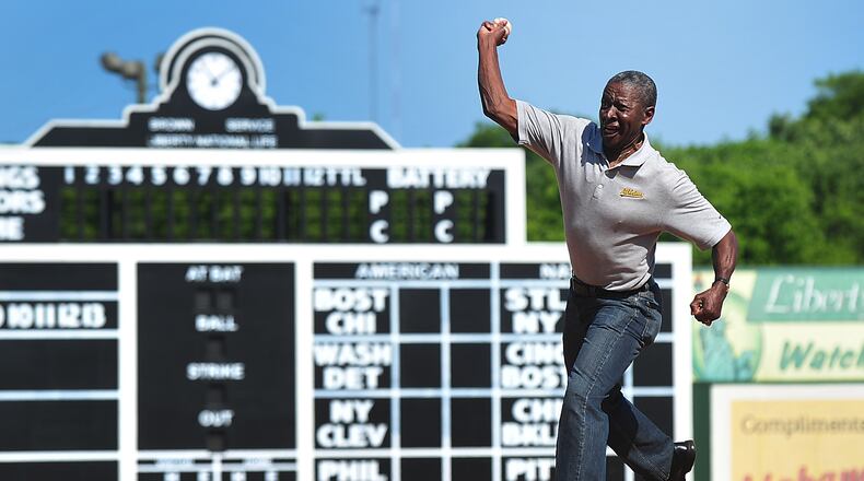 Johnny "Blue Moon" Odom pitches at Rickwood Field. Several members of the 1964 Birmingham Barons team, the club's first integrated team, gathered at Rickwood Field, Tuesday, May 14, 2013, in Birmingham, Ala., for a reunion tied in with the release of the book "Southern League," about that '64 season. (Tamika Moore | tmoore@al.com) ORG XMIT: ALBIN103