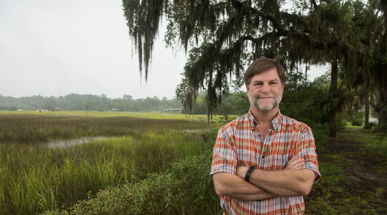 Clark Alexander, director of Skidaway Institute of Oceanography, photographed on the causeway connecting the Savannah communities of Sandfly and Isle of Hope. Many residential areas of Chatham County are very close to sea level leaving them prone to localized flooding during heavy rain especially when accompanied by high tides.