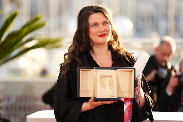 Mascha Schilinski, winner of the jury prize for the film 'Sound of Falling', poses for photographers at the awards ceremony photo call at the 78th international film festival, Cannes, southern France, Saturday, May 24, 2025. (Photo by Scott A Garfitt/Invision/AP)