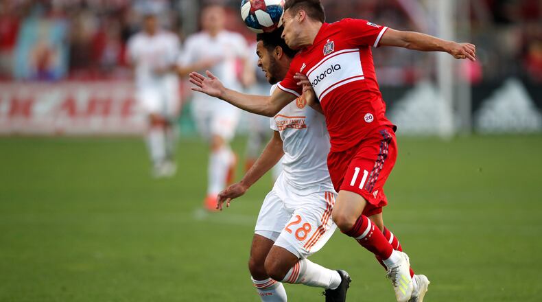 During the match at SeatGeek Stadium in Bridgeview, Illinois. (Photo by Jeff Hayes/Atlanta United)