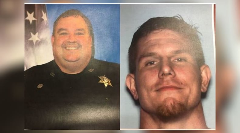 Dawson County sheriff's Sgt. Randy Harness (left) and Justin Alan Foster.