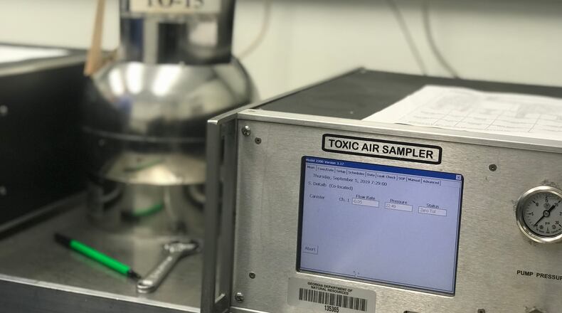 Air testing equipment used to measure emissions of ethylene oxide.