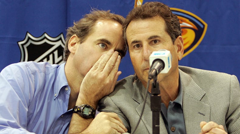 Michael Gearon Jr. (left) and Bruce Levenson were among the original partners of the Atlanta Spirit Group, which purchased the Atlanta Hawks, Thrashers and Philips Arena nearly a decade ago.