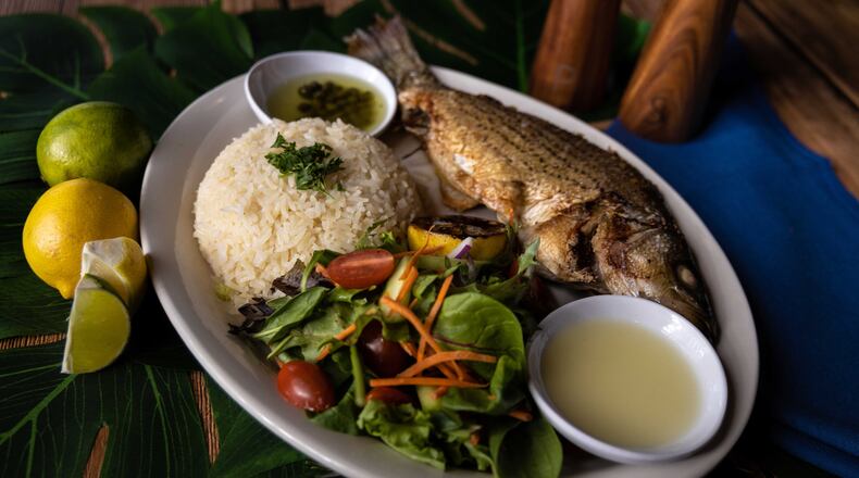 Mediterranean sea bass from the menu of Octopus Kitchen. / Courtesy of Octopus Kitchen