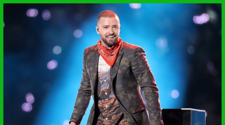MINNEAPOLIS, MN - FEBRUARY 04: Recording artist Justin Timberlake performs onstage during the Pepsi Super Bowl LII Halftime Show at U.S. Bank Stadium on February 4, 2018 in Minneapolis, Minnesota. (Photo by Christopher Polk/Getty Images)