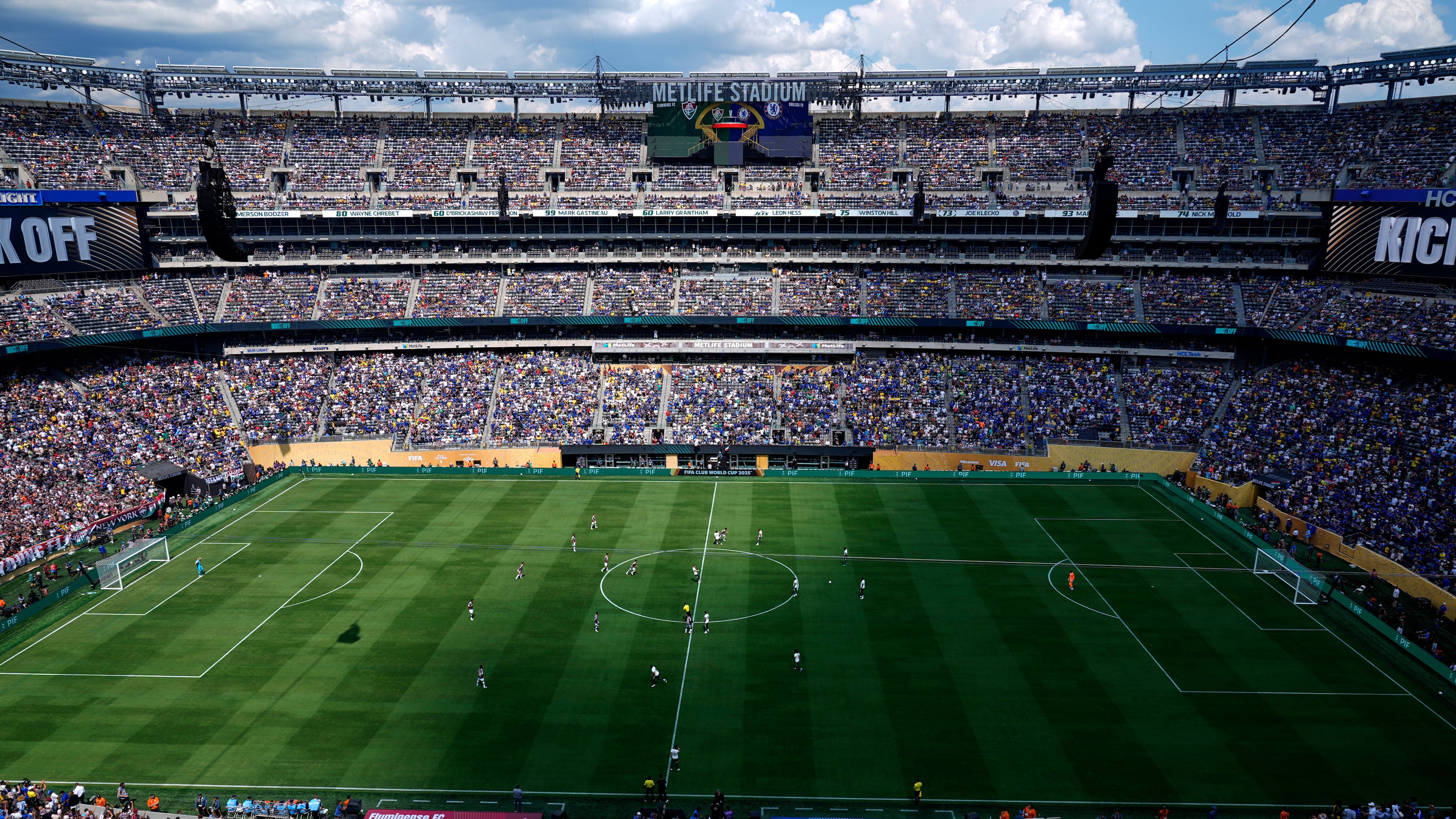 FILE - General view of the MetLife stadium during the Club World Cup semifinal soccer match between Fluminense and Chelsea in East Rutherford, N.J., Tuesday, July 8, 2025. (AP Photo/Pamela Smith, File)
