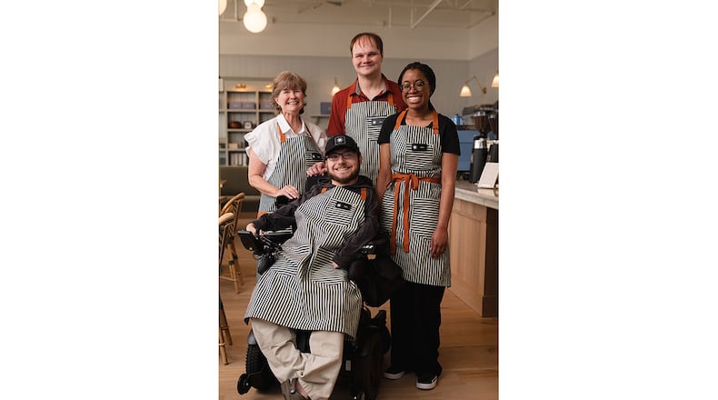 Employees at Mend Coffee in Atlanta, where the staff is made up of people with disabilities and those who do not have disabilities. / Courtesy of Bryan Johnson Studio