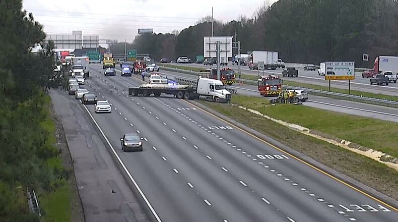 A wreck affected traffic on I-85 North in Gwinnett County for two hours Wednesday.