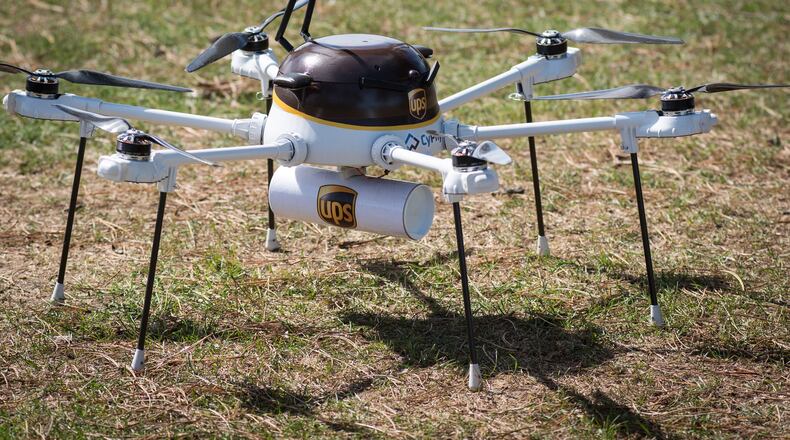 UPS’s CyPhy test drone made a mock delivery of medicine to an island off the coast of Massachusetts.